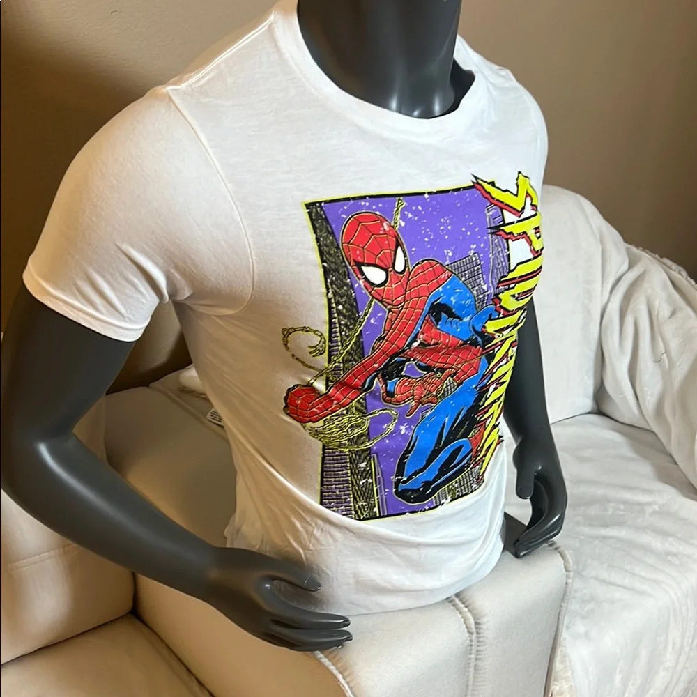 Marvel Men’s Spider-Man White & Red Short Sleeve T-Shirt Size Small - Picture 2 of 5